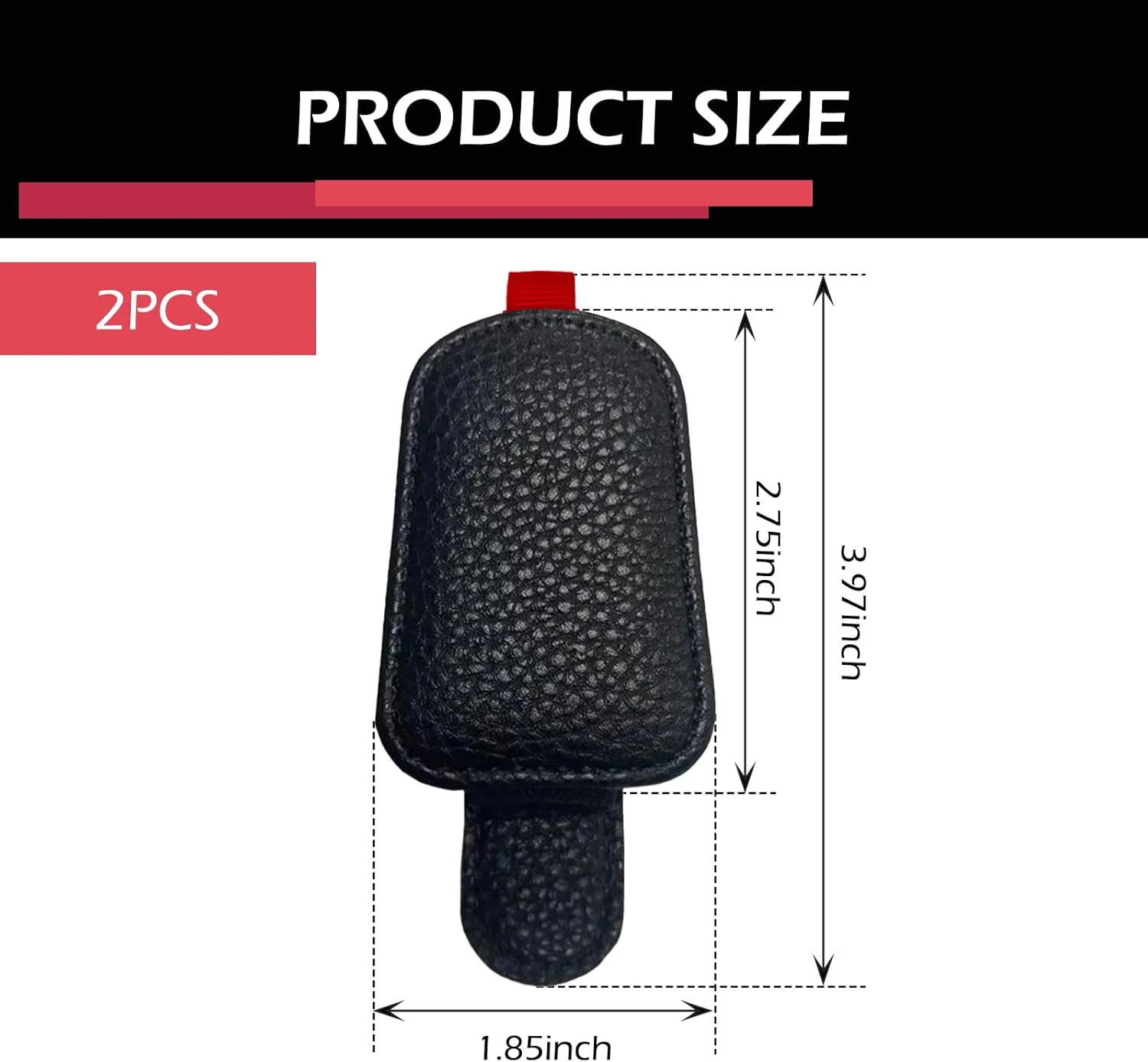 Magnetic Leather Sunglasses Case for Car Visor - Eyeglass Holder Clip Organizer 4