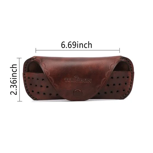 Tourbon Leather Eyeglasses Storage Holder Eyewear Read Glasses Case Belt Pouch 2