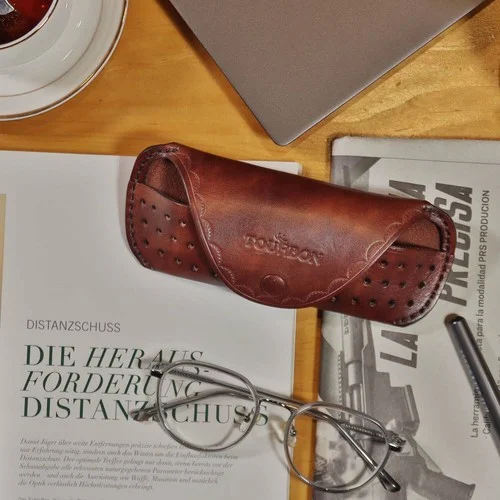 Tourbon Leather Eyeglasses Storage Holder Eyewear Read Glasses Case Belt Pouch 3